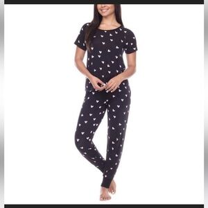 Honey Dew Heart Pajamas Medium Black/White